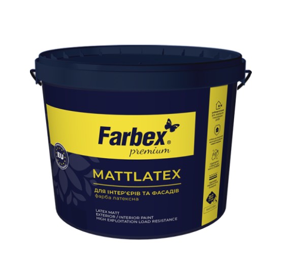 Фарба латексна для зовнішніх та внутрішніх робіт "Mattlatex" ТМ Farbex -4,2 кг